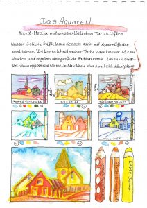 Aquarell Wasserlösliche Stifte